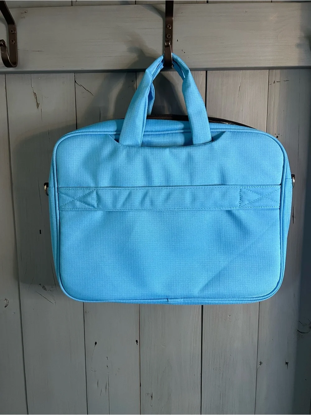 ESMT Light Baby Blue Men's Travel Briefcase or Computer Laptop Crossbody Bag